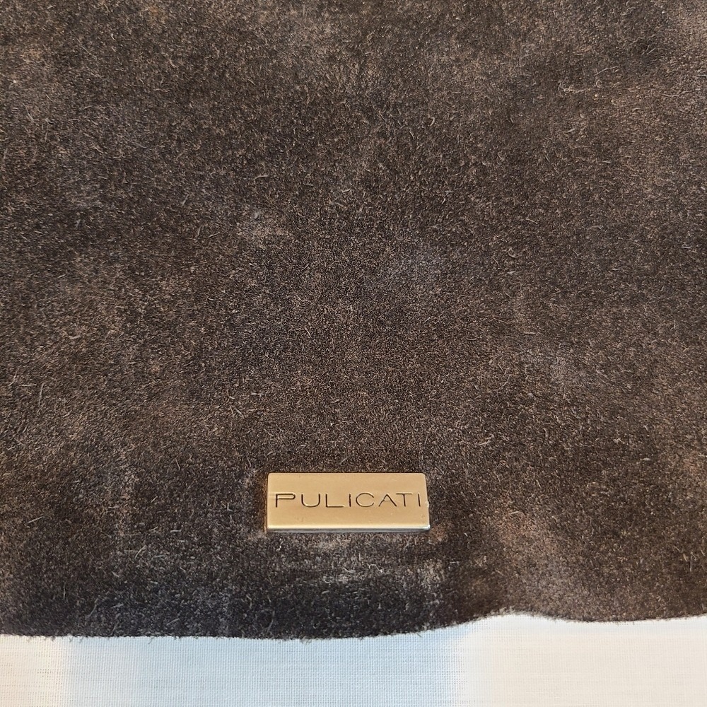 100% Leather Pulicati Slouchy Black Crossbody Shoulder‎ Purse Bag - Picture 3 of 12